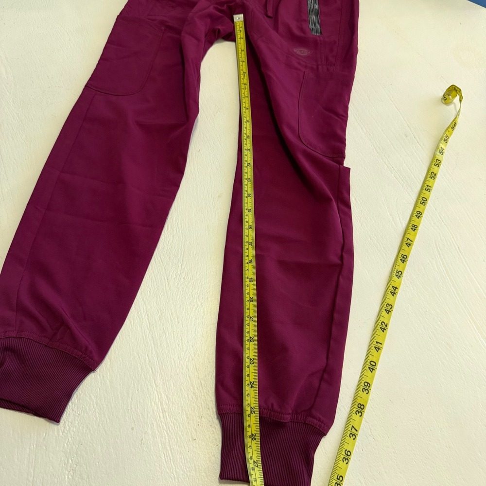 Dickies Medical Dynamix Jogger Scrub Pants Wine Burgundy XXS nurse medical - Picture 4 of 8